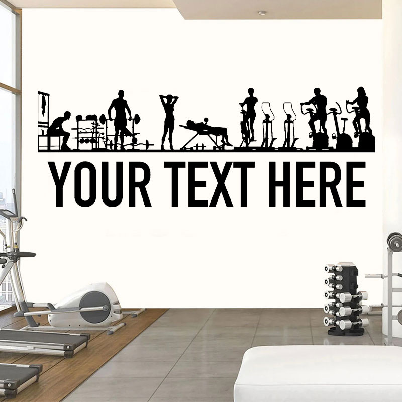 Crossfit Equipment - 체육관 사람 및 장비 벽 데칼,