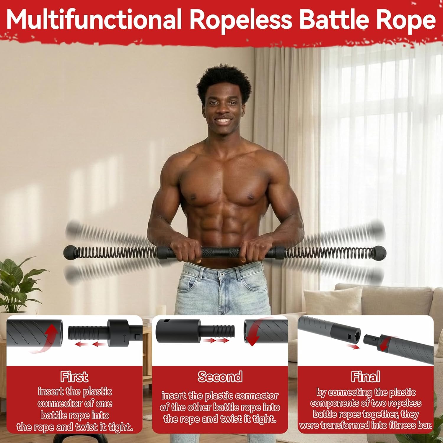 Crossfit Equipment - 2-in-1 업그레이드 무선 배틀 로프 파워