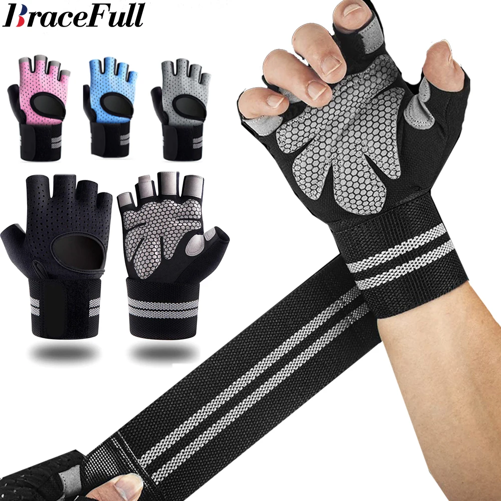 Crossfit Equipment - 손목 랩 지지대 달린 하프 핑거