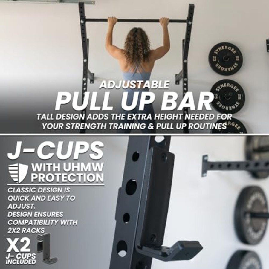 가정용 벽걸이 스쿼트 랙, 스틸 구조, 블랙 마감, 7 - Pull Up Bar Grip 리뷰 및 가격